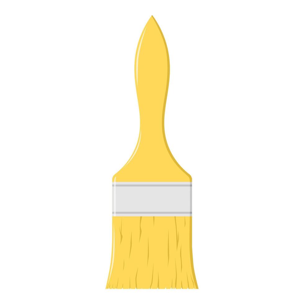Paintbrush with a wooden handle. Isolated on a white background vector