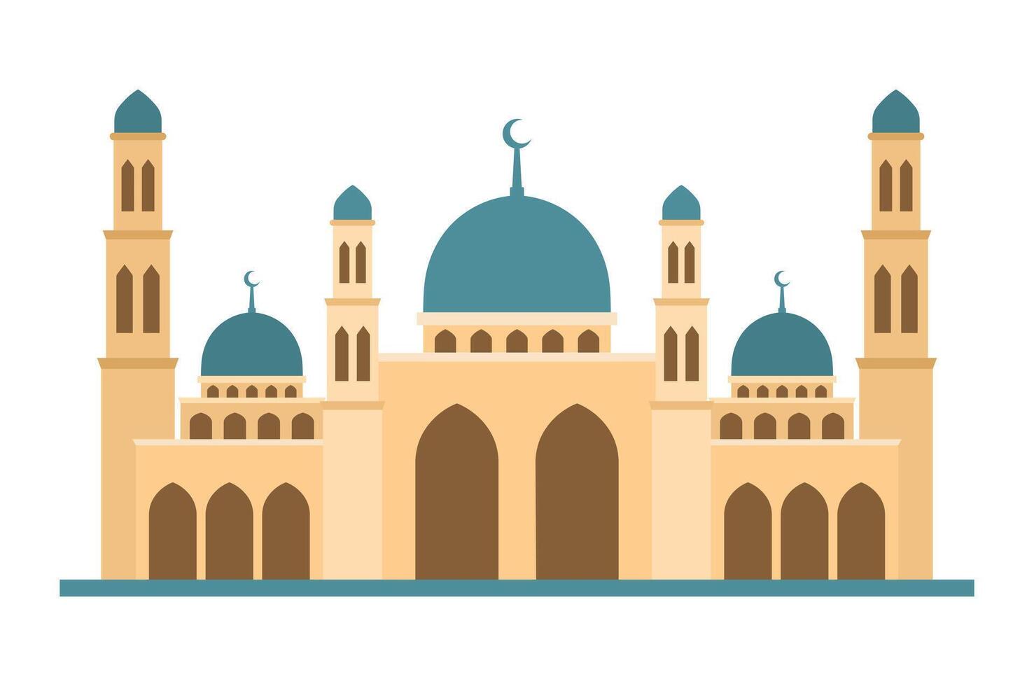Aesthetic classic mosque isolated on white background. illustration. Modern design vector