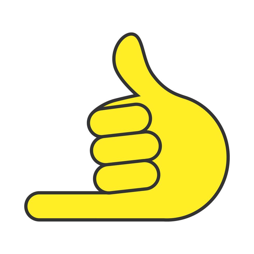 Call me hand emoji icon. Illustration of a hand gesture sign. Isolated on a white background vector
