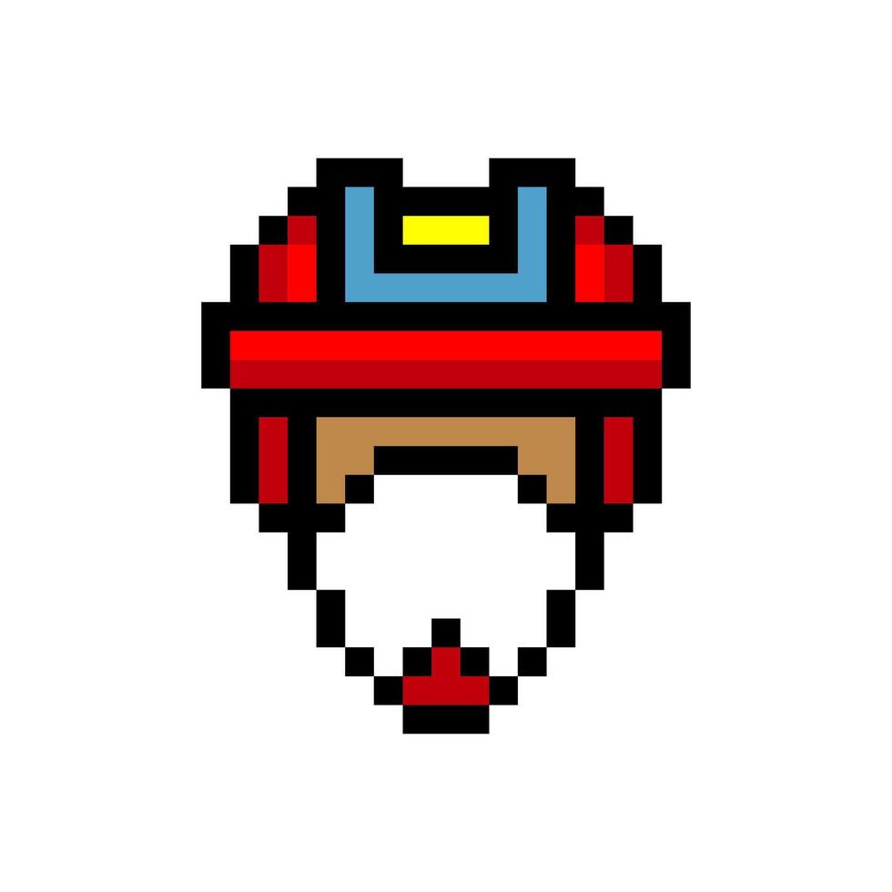Hockey helmet in pixel art style vector