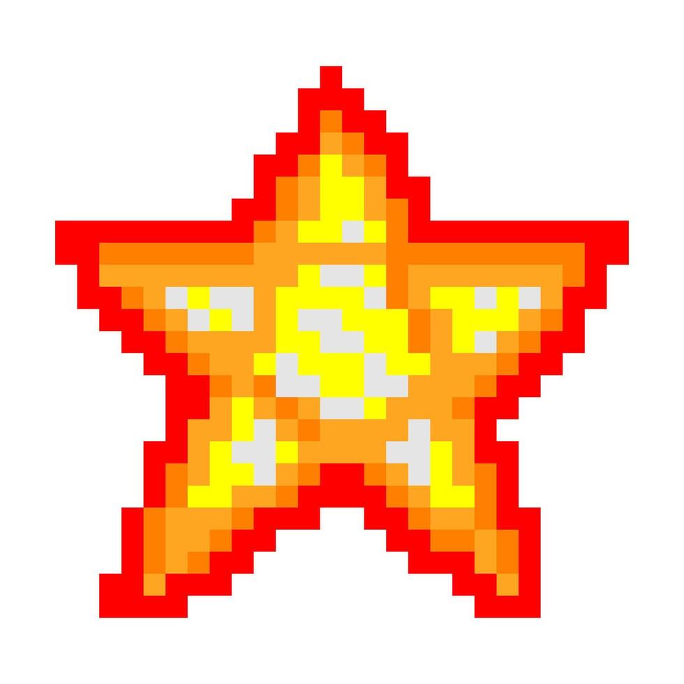 Star shape in pixel art style vector