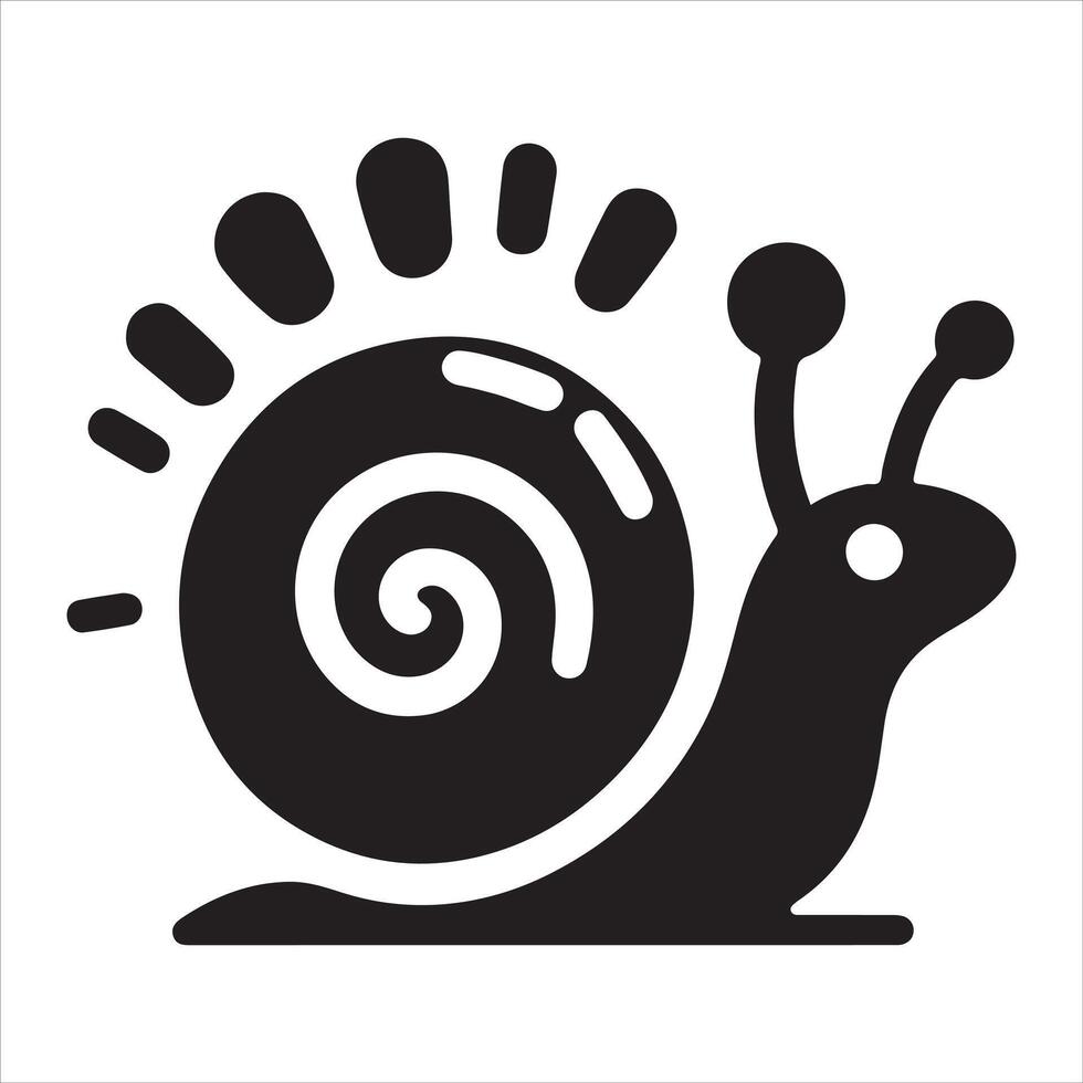 Graphic illustration of a snail silhouette on a white background vector
