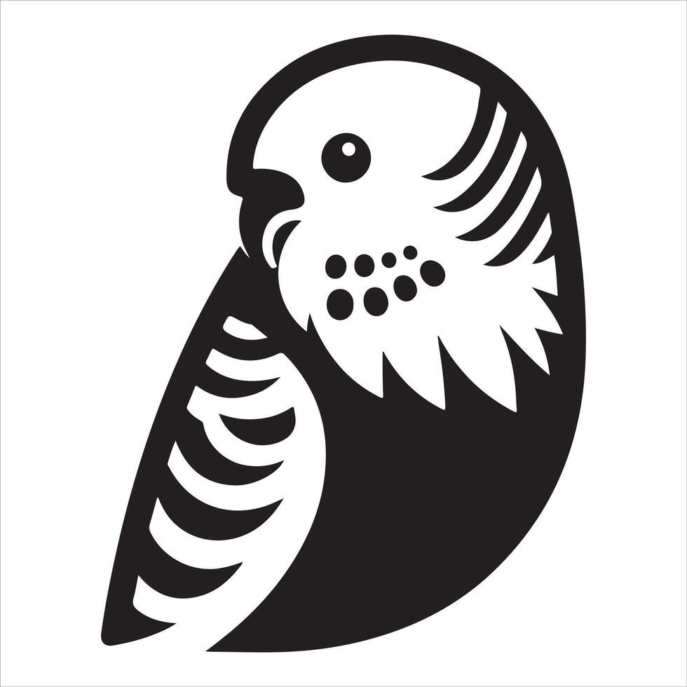 Creative Graphic Art of a Budgerigar Bird Silhouette vector