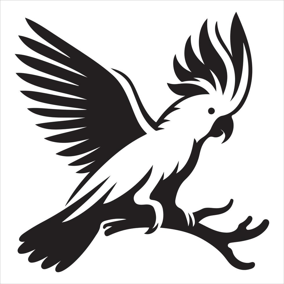 Graphic Illustration of a Parrot Silhouette vector