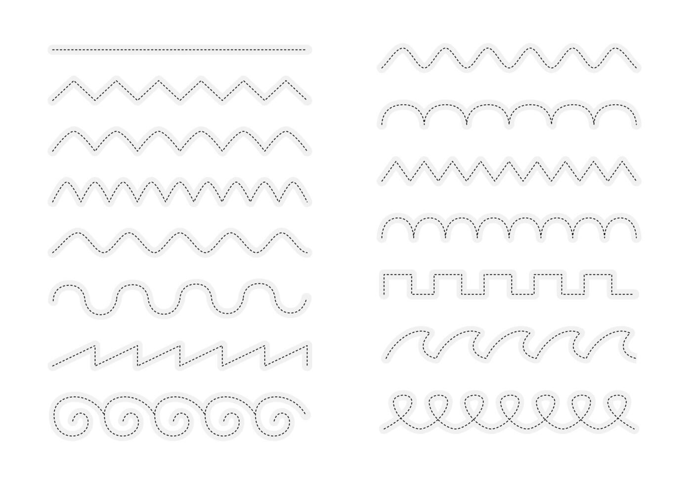 Tracing line for preschool or kindergarten. Practice writing skill vector