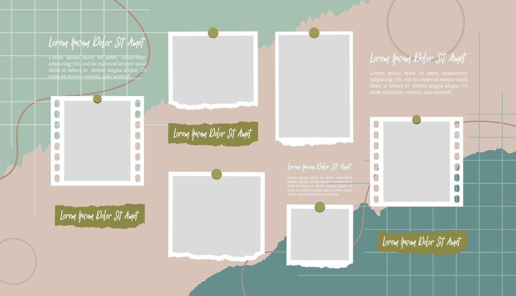 Decorative photo frame collage collection vector