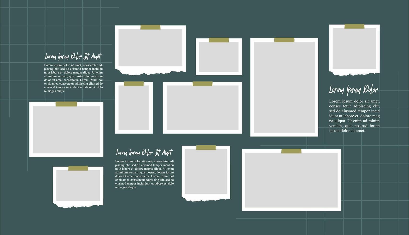 Untidy photo frame collage vector