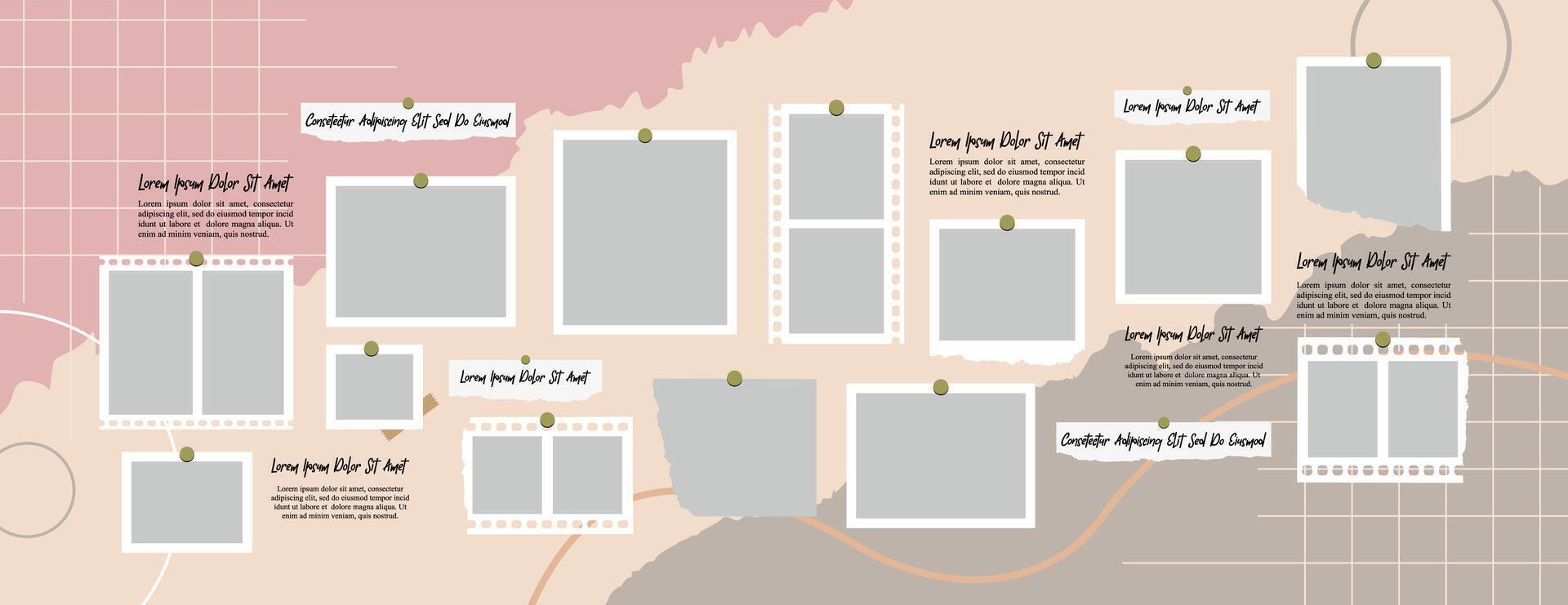 blank picture collage template vector