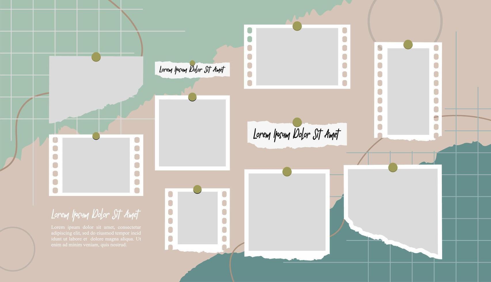 Collage grid photo effect vector