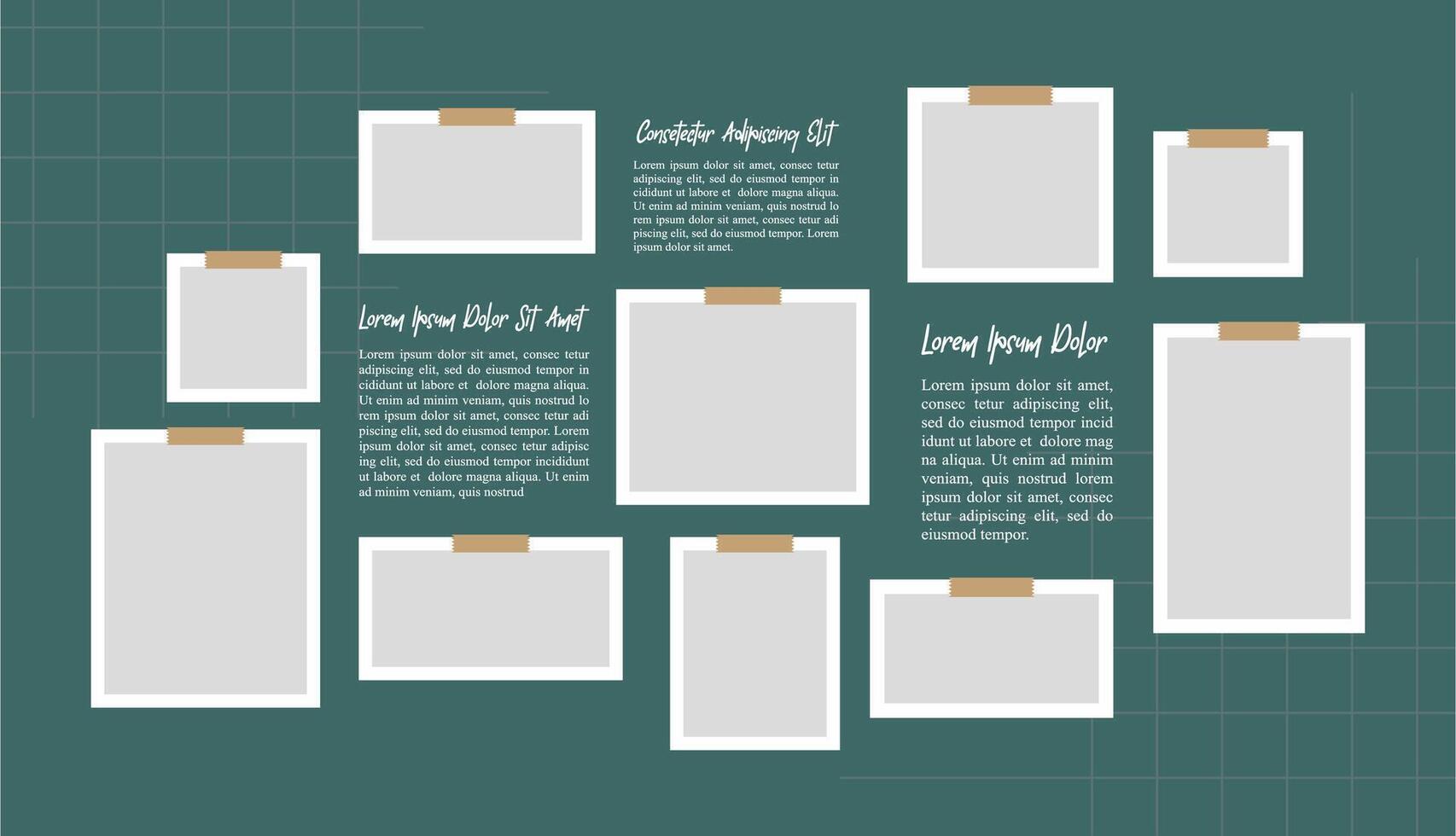 digital photo wall picture collage template vector
