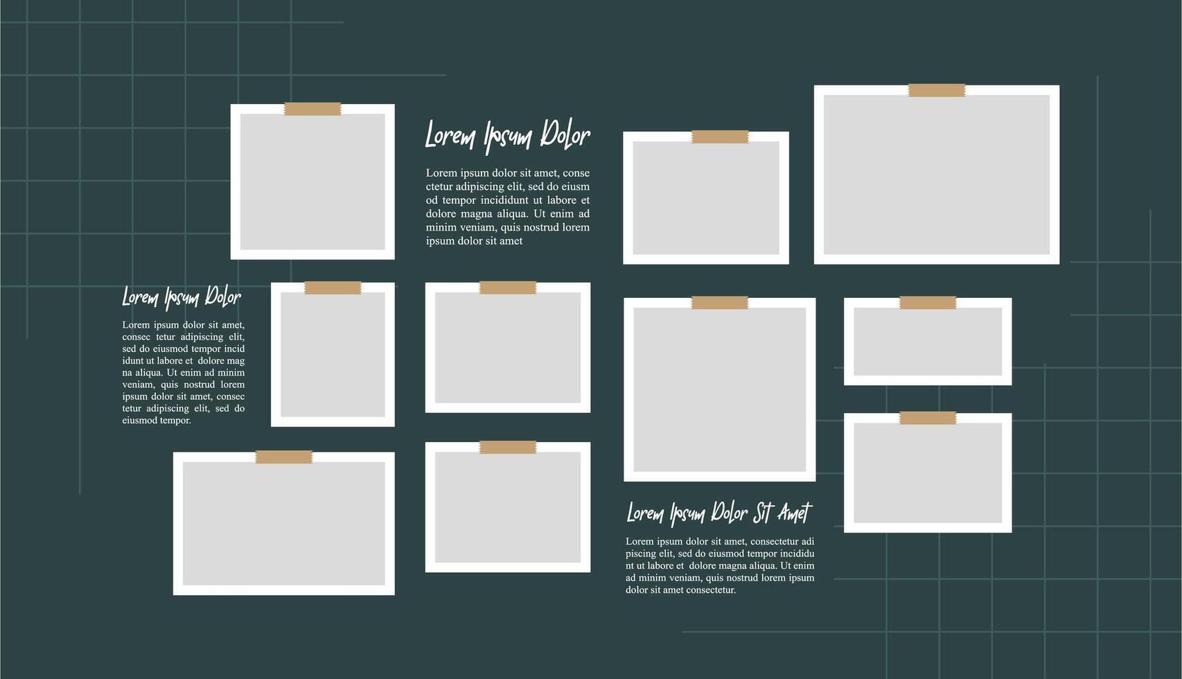 Pictures or photos frame collage vector