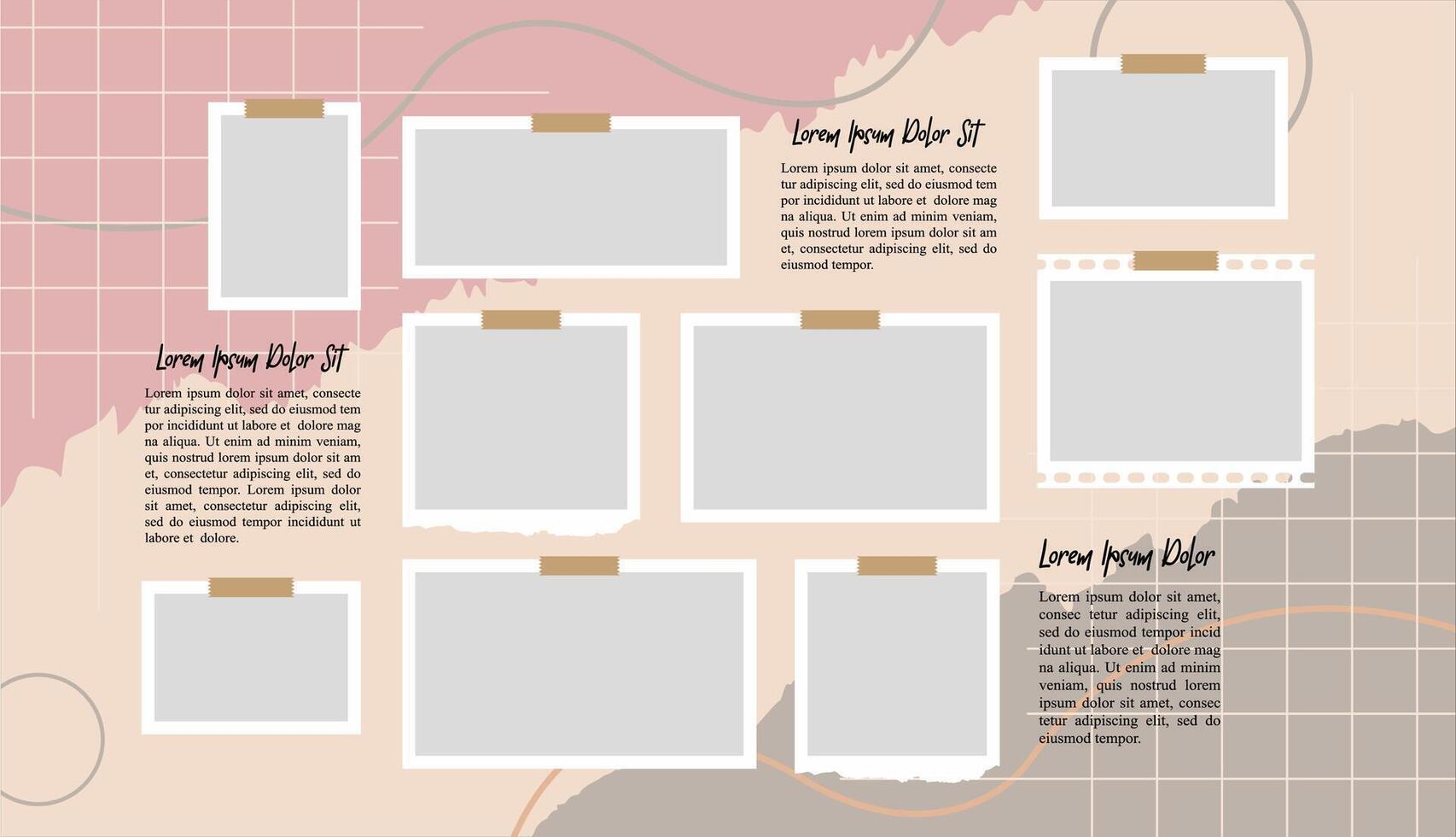 photo frame collage collection template design vector