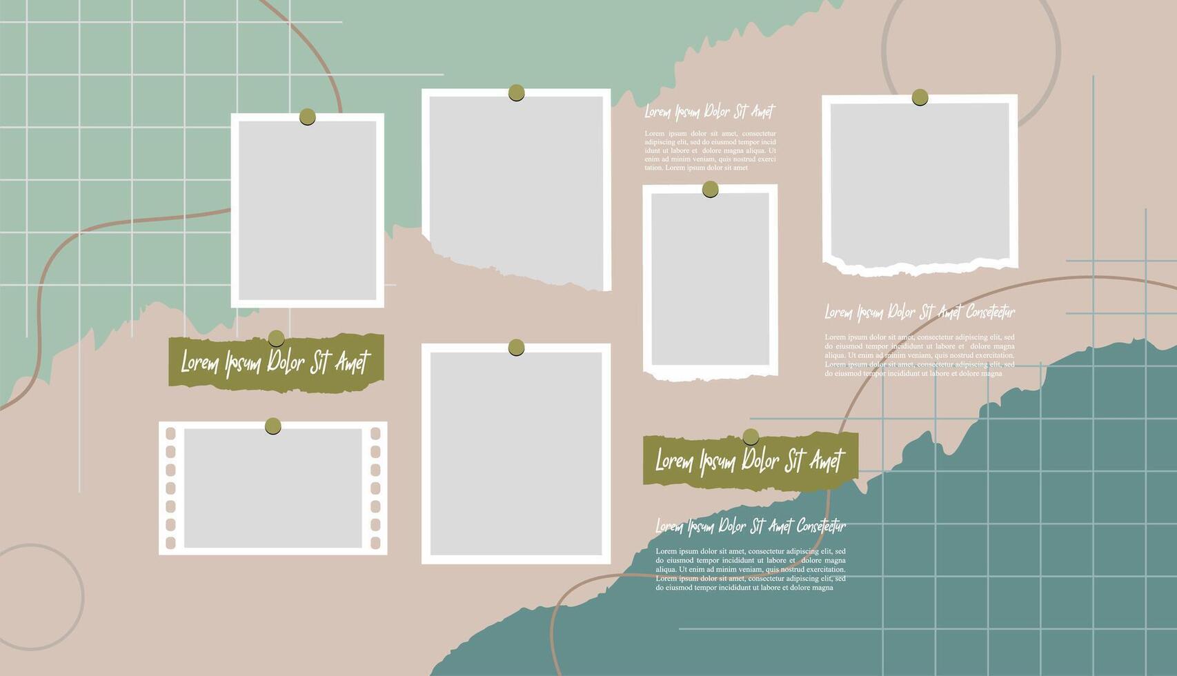 Photo frame collage modern concept vector