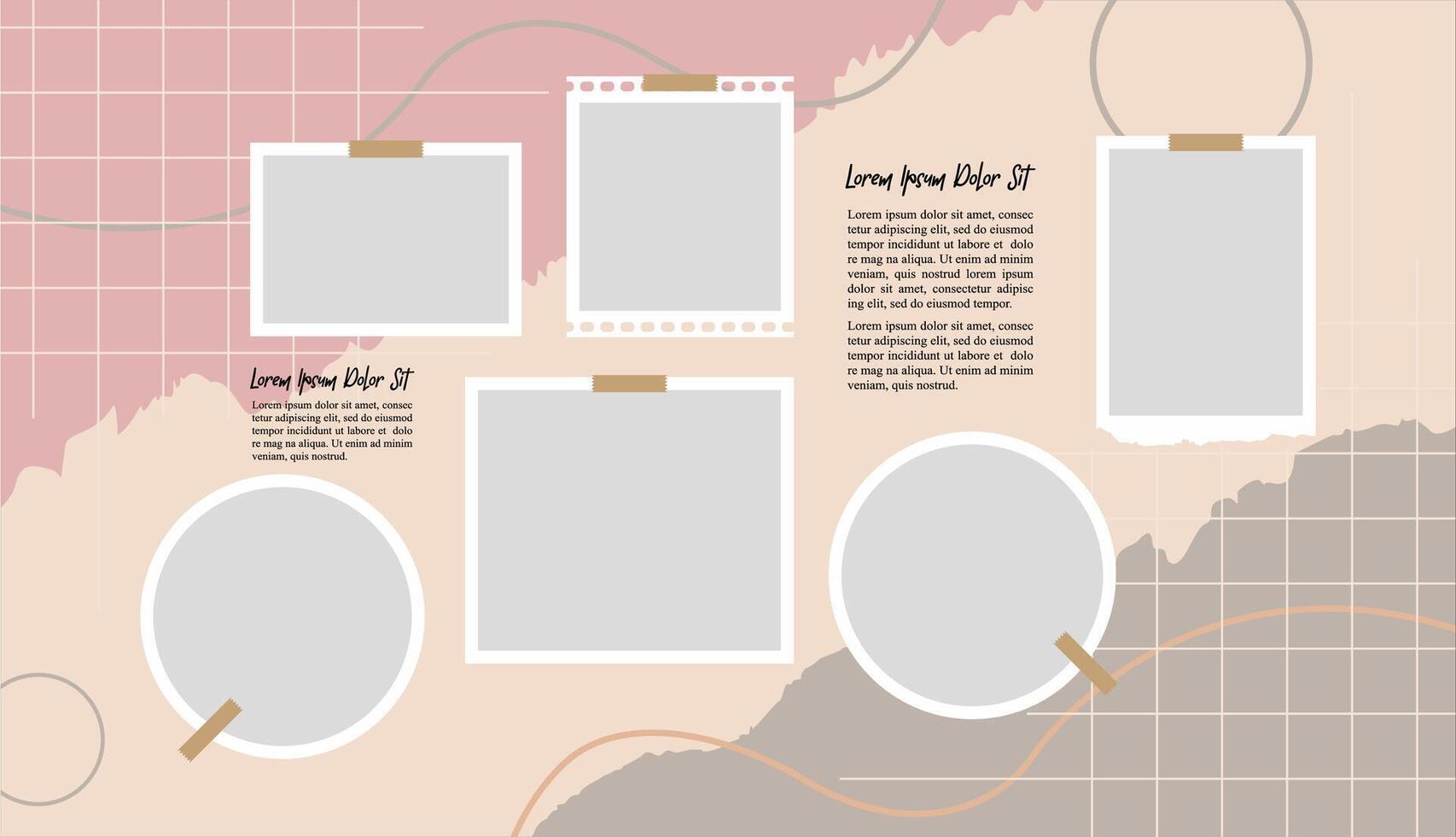 Collage grid photo effect vector