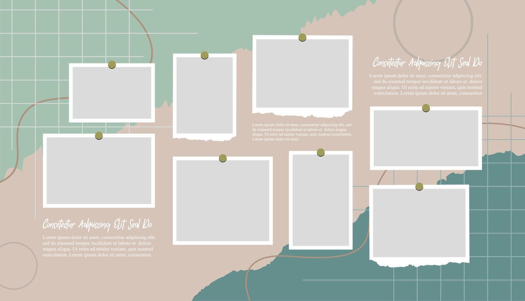 Blank collage frame template for photos and images vector