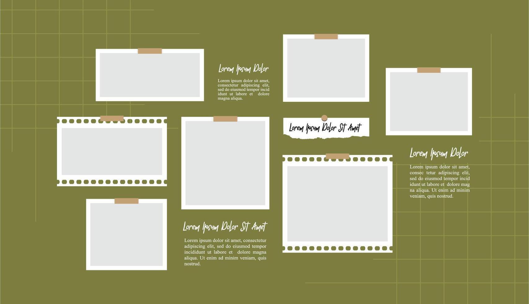 Photo frame collage concept vector