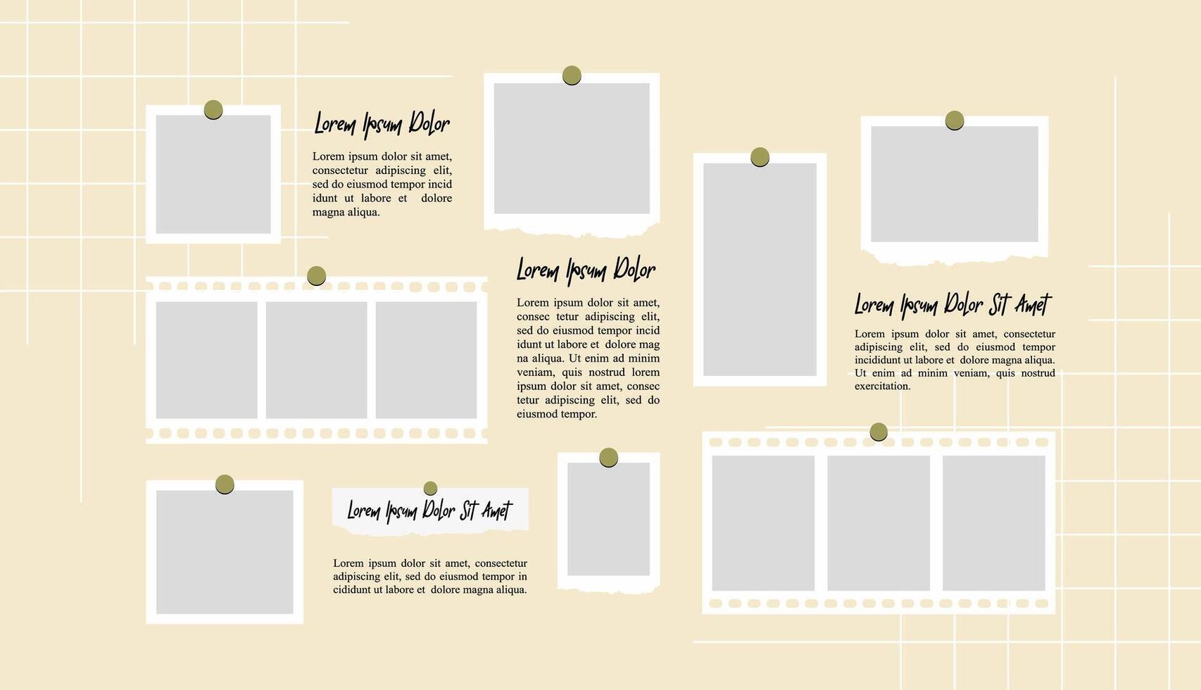 photo frames on light background Pile of photo vector