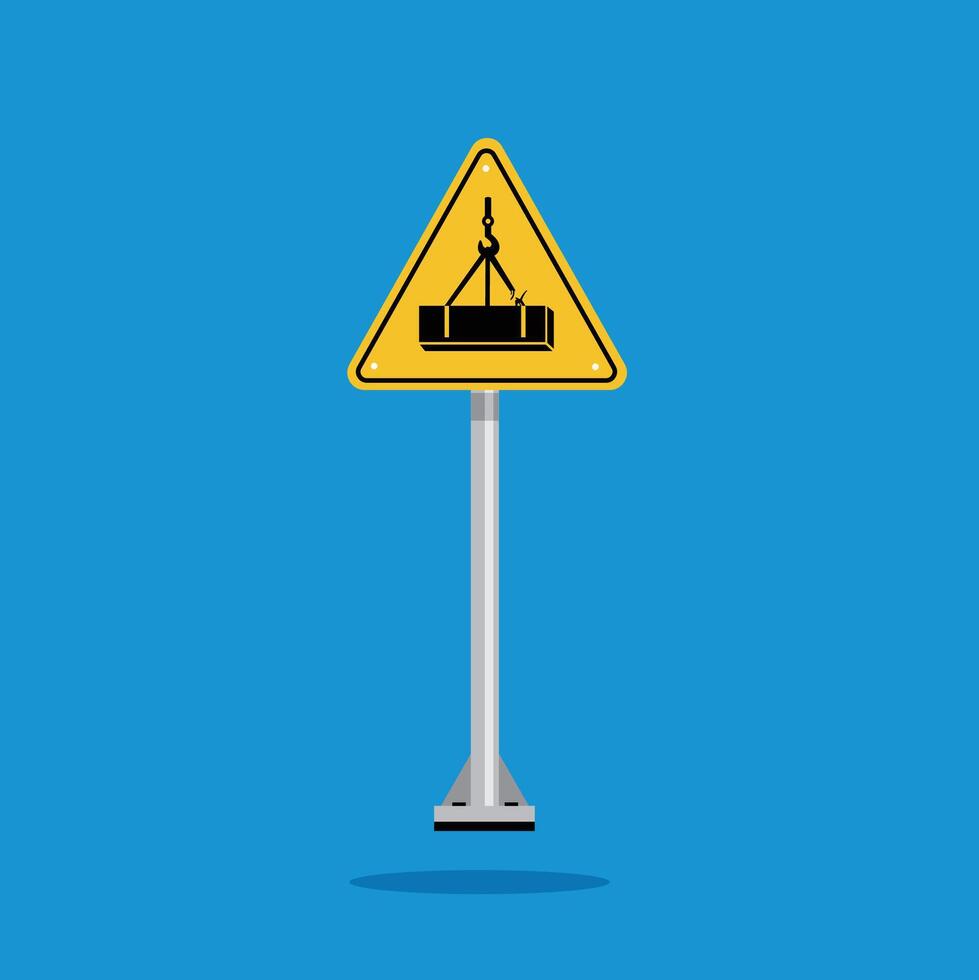 Yellow triangle signboard fall over warning. Suitable for posters and web icons vector