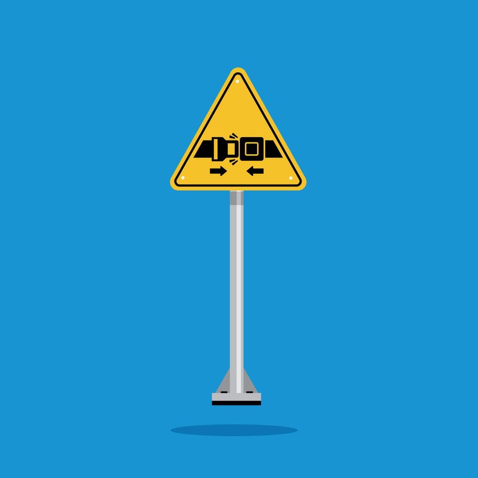 wear safety belt sign on yellow triangle board. Suitable for posters and web icons vector