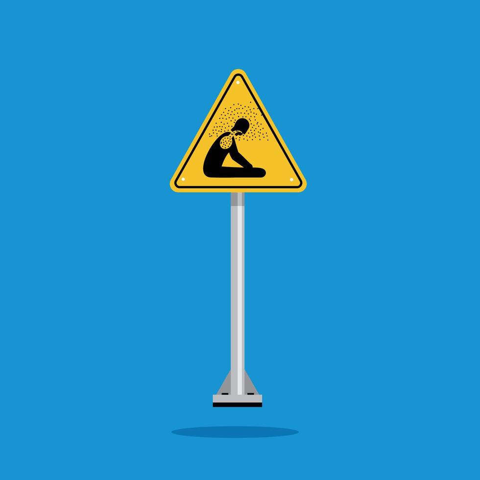 apshyxiating atmoshphere area warning sign on yellow triangle board. Suitable for posters and web icons vector
