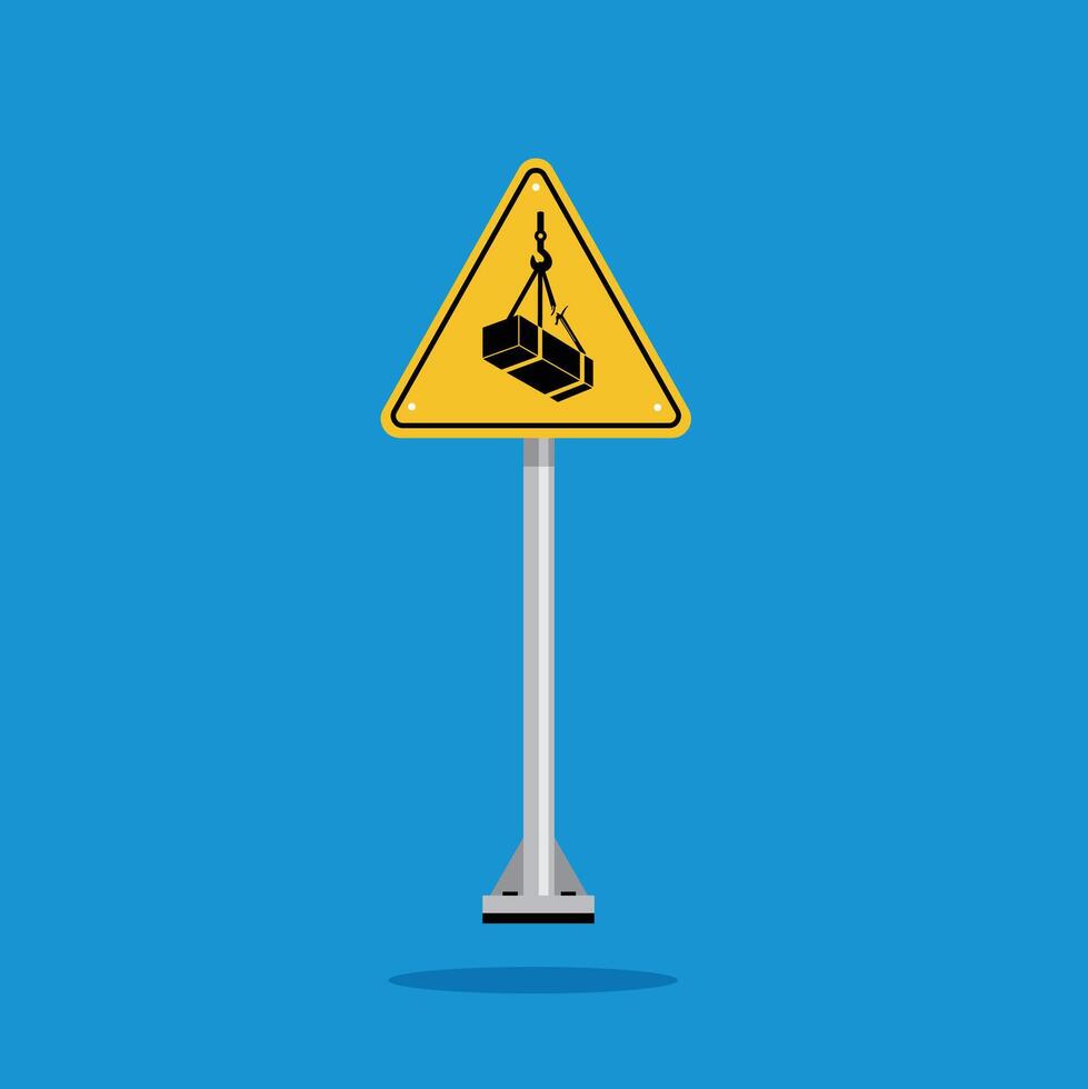 suspendedn warning load with yellow triangle board. Suitable for posters and web icons vector