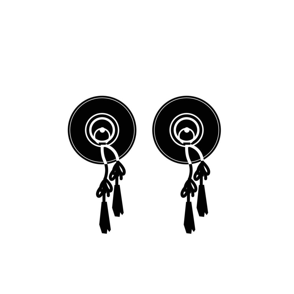 Traditional musical japan instrument logo illustration, kane silhouette is suitable for music shops and communities vector