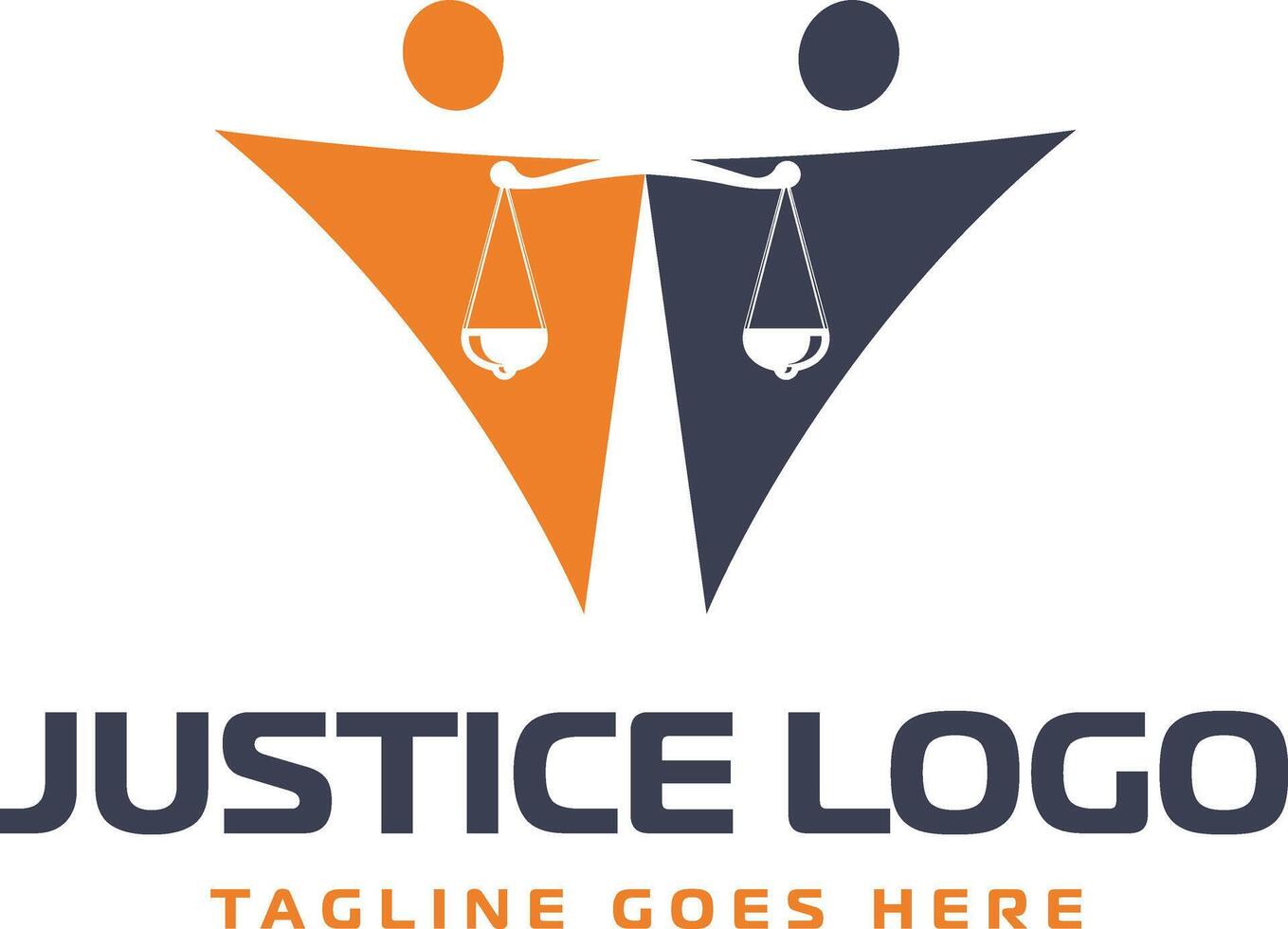 Justice logo design with scale icon for law and advocate vector