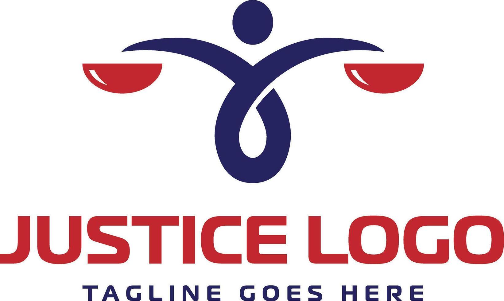 Justice logo design with scale icon for law and court vector