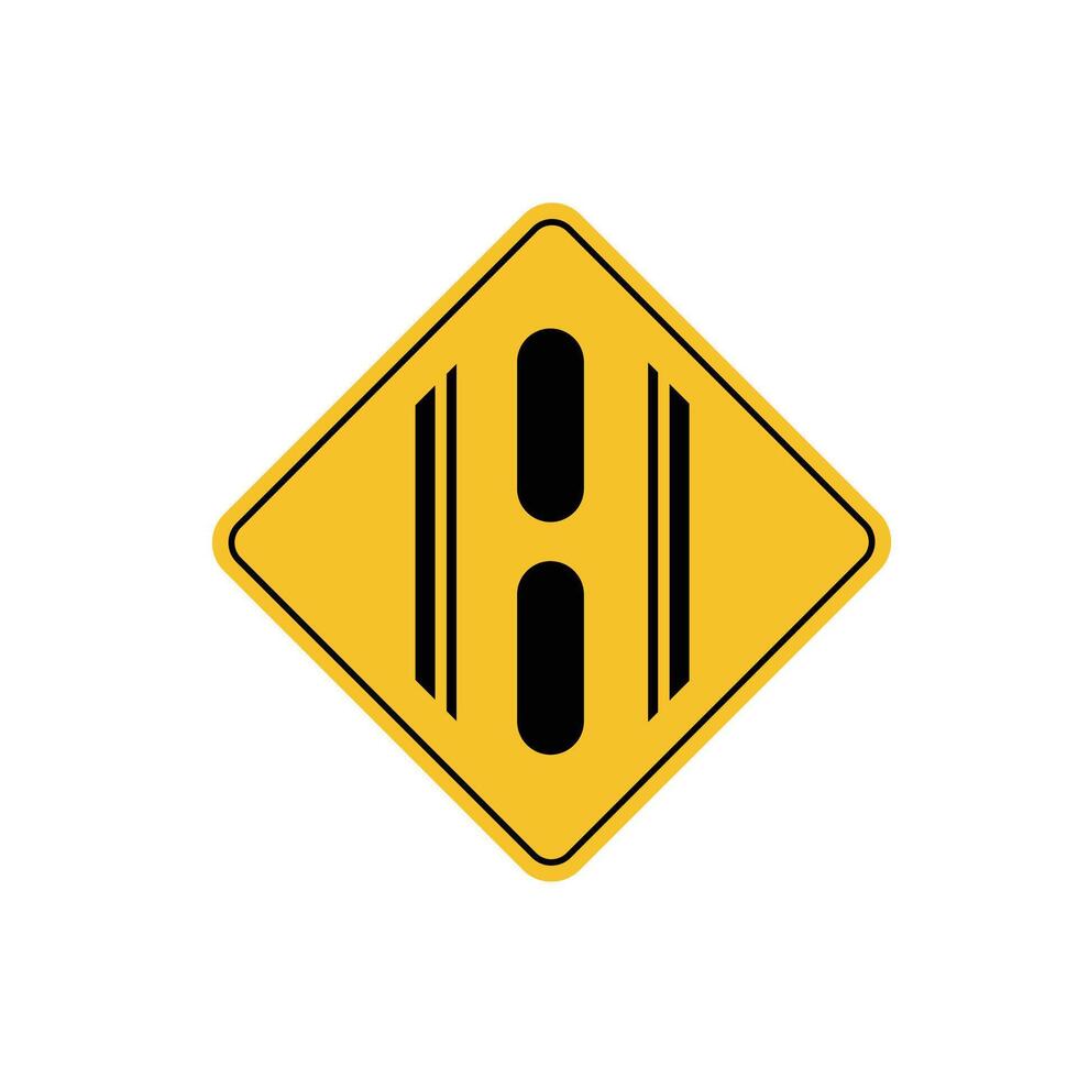 road sign icon, gap in median on yellow rhombus. board.suitable for poster use and web icon vector