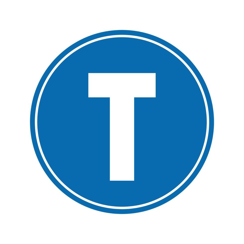 road sign icon, Divided road on blue round board.suitable for poster use and web icon vector
