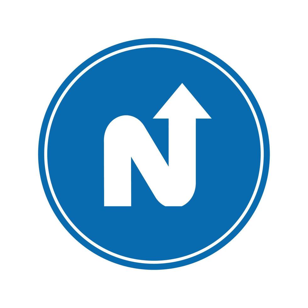 road sign icon, Sharp Bends road on blue round board. suitable for poster use and web icon vector