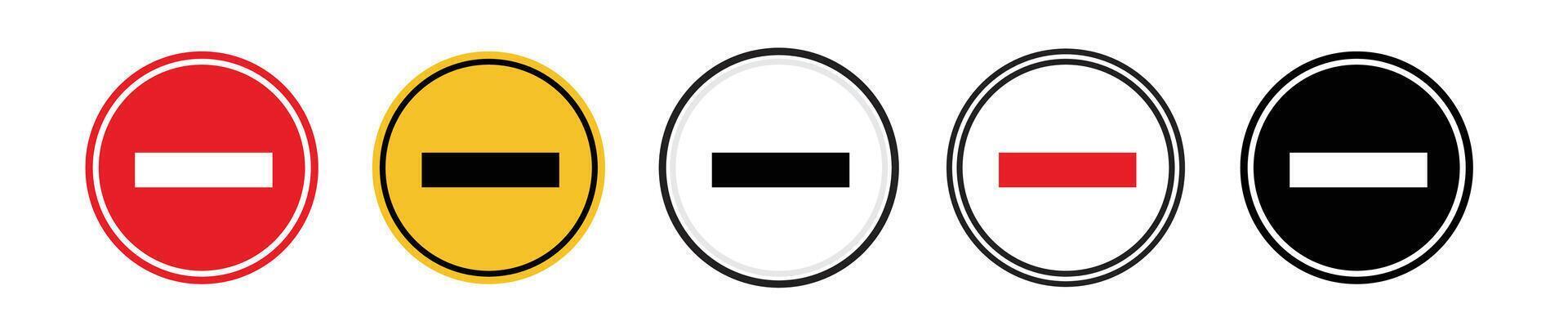 set Road sign icon, No Entry. suitable for poster use and web icons vector