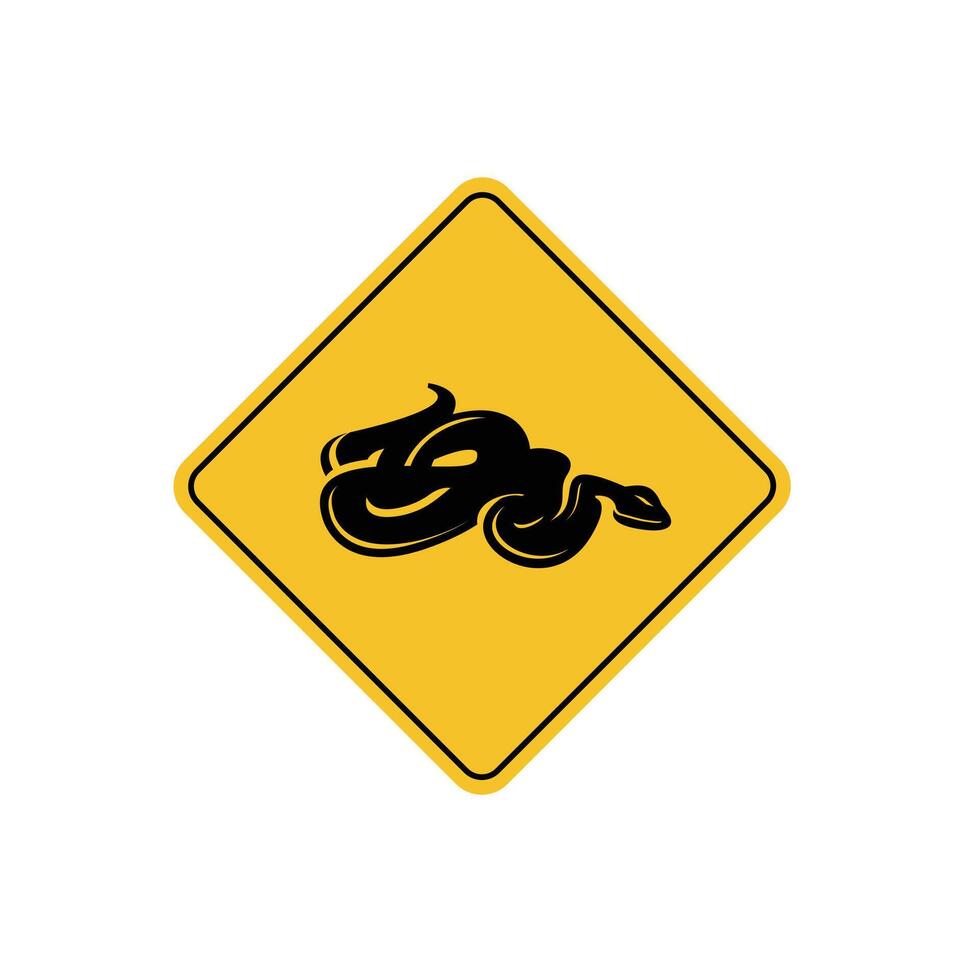 road sign icon, Anaconda crossing on yellow rhombus. board.suitable for poster use and web icon vector