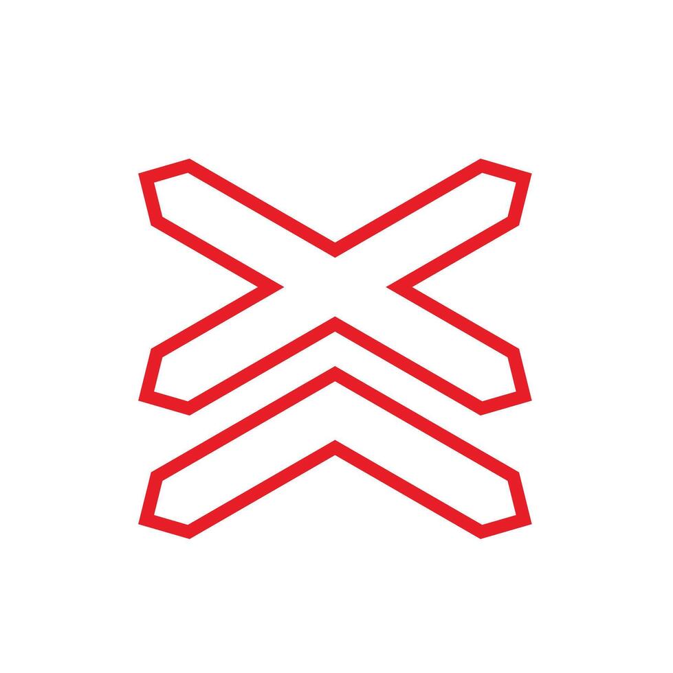 road sign icon, Rail Crossing More 1 railway road on yellow rhombus. board.suitable for poster use and web icon vector