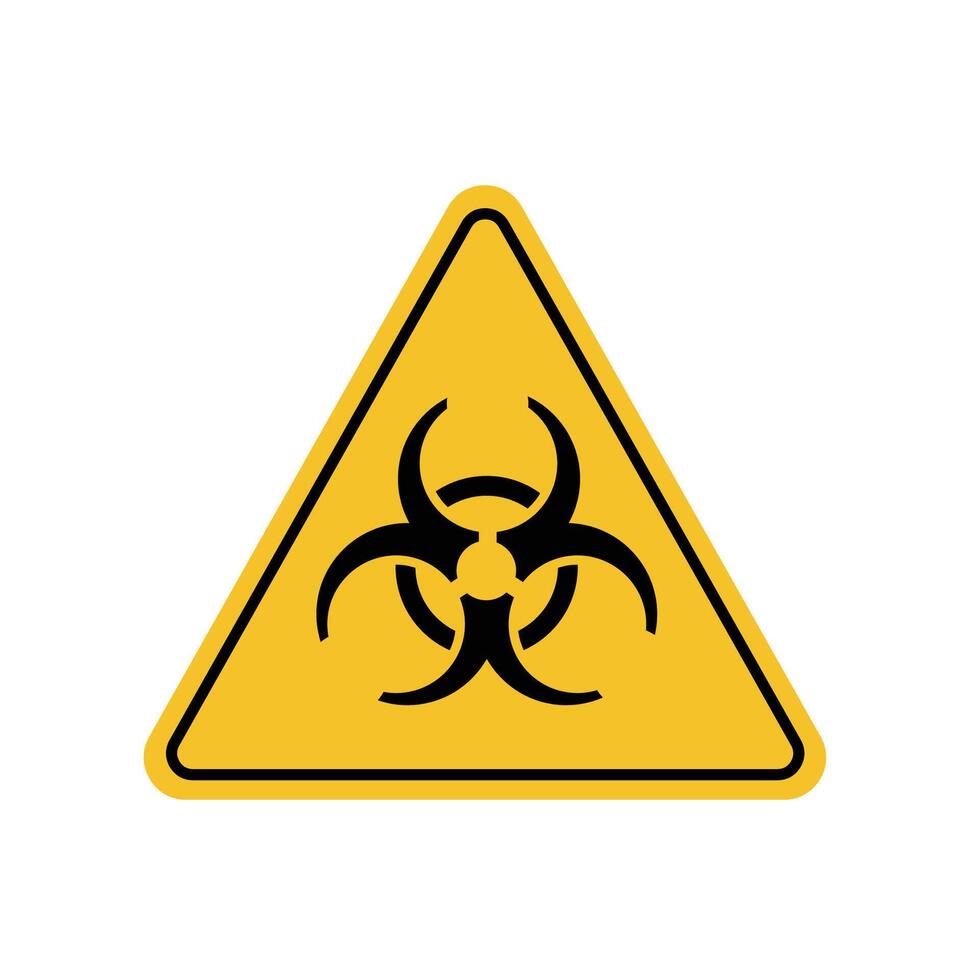 biohazard symbol, sign inside yellow triangle board. suitable for poster and web icon use vector