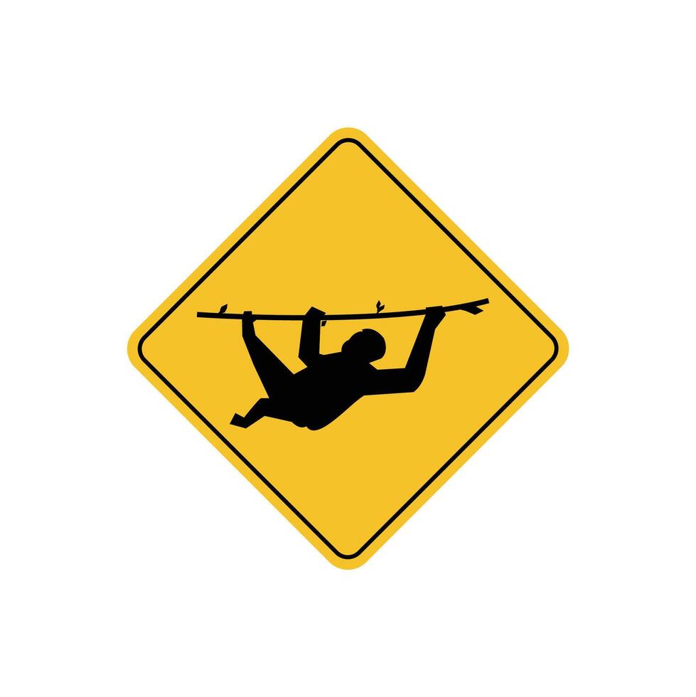 road sign icon, orangutan crossing on yellow rhombus. board.suitable for poster use and web icon vector