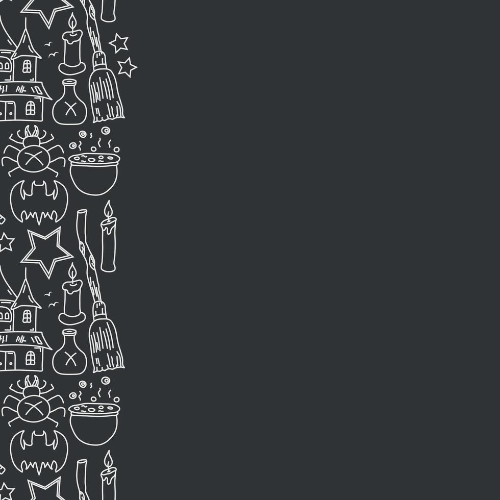 Halloween background with place for text. Cartoon Halloween frame vector
