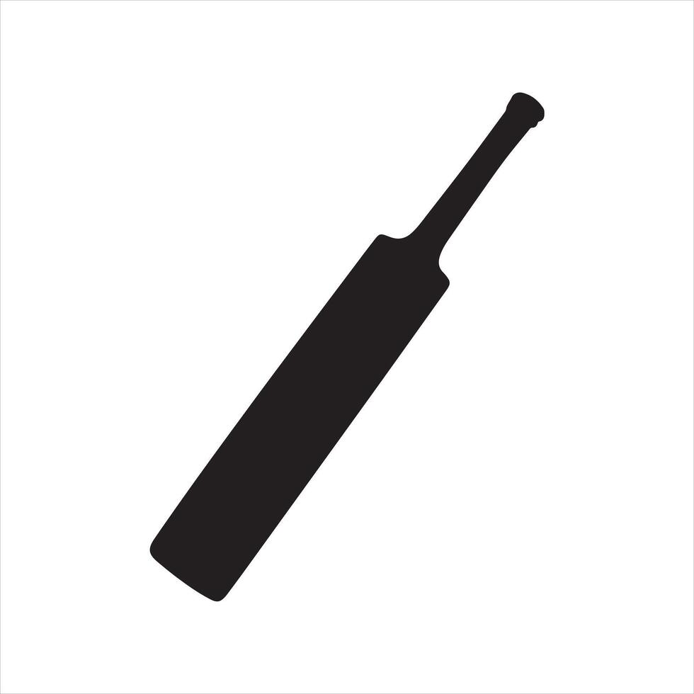 Cricket bat icon silhouette on white background vector