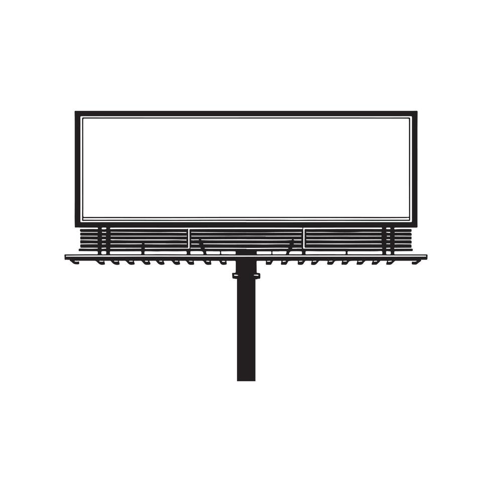 single one line grand billboard silhouette white background vector