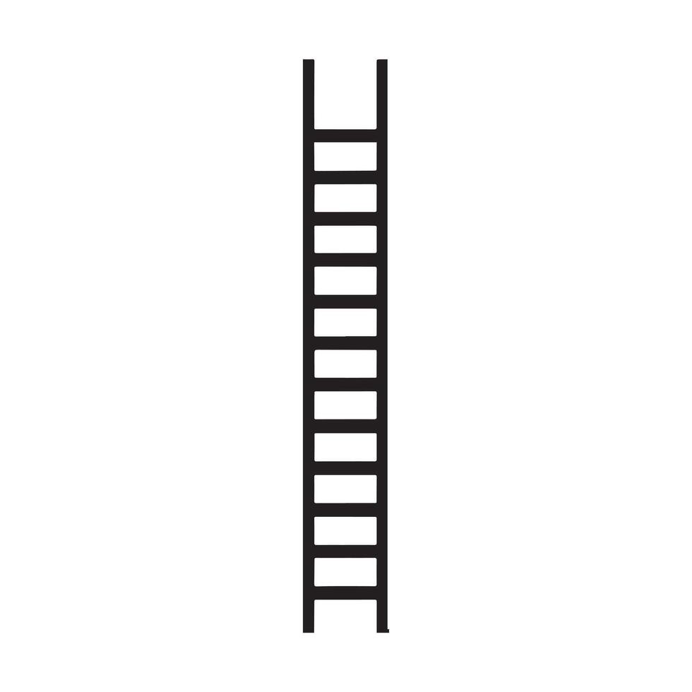 ladder silhouette on white background vector