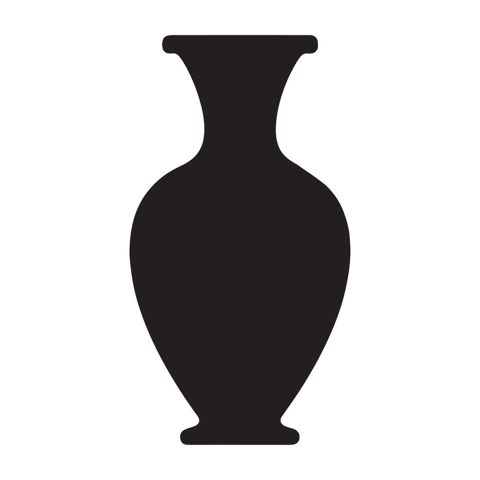 vase silhouette white background vector