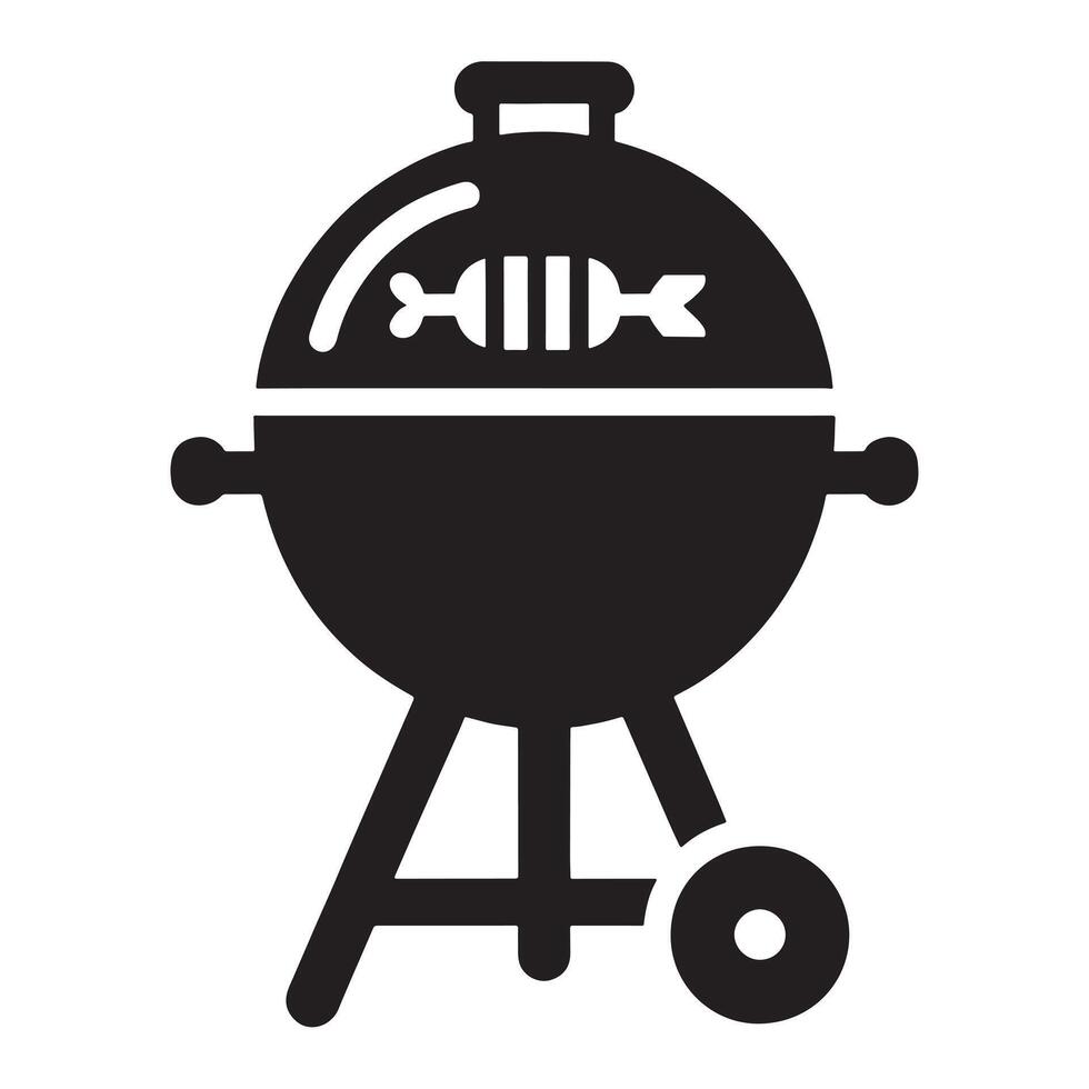Barbecue grill silhouette on white background vector