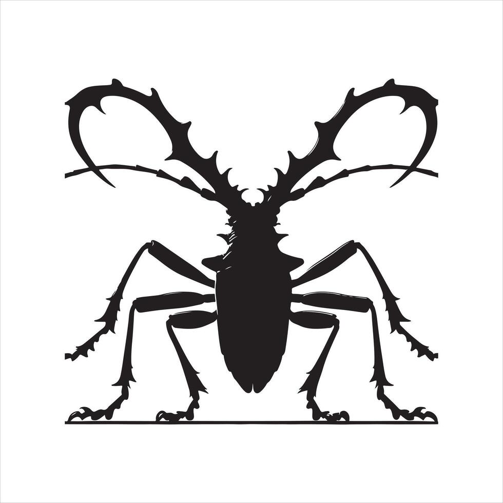 Pyrrhocoris apterus silhouette white background vector