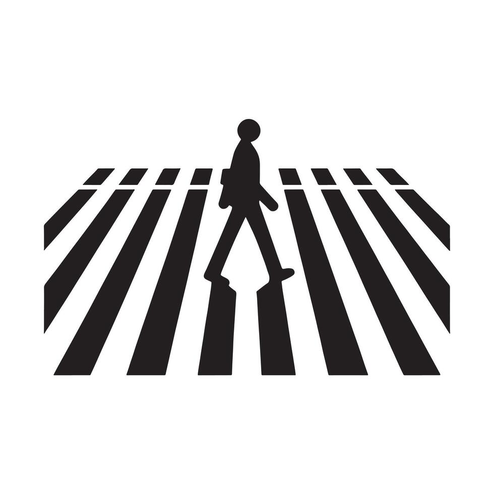 pedestrian crosswalk silhouette on white background vector