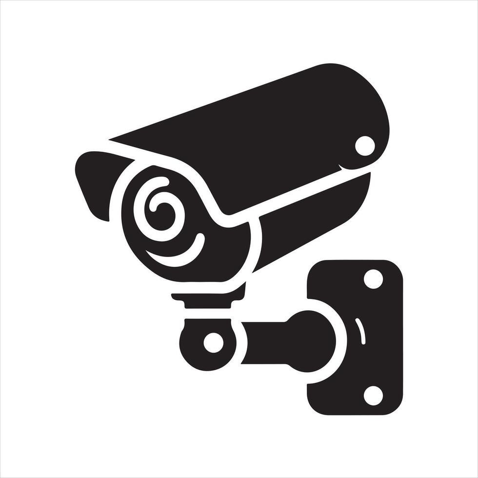 Security camera icon silhouette on white background vector