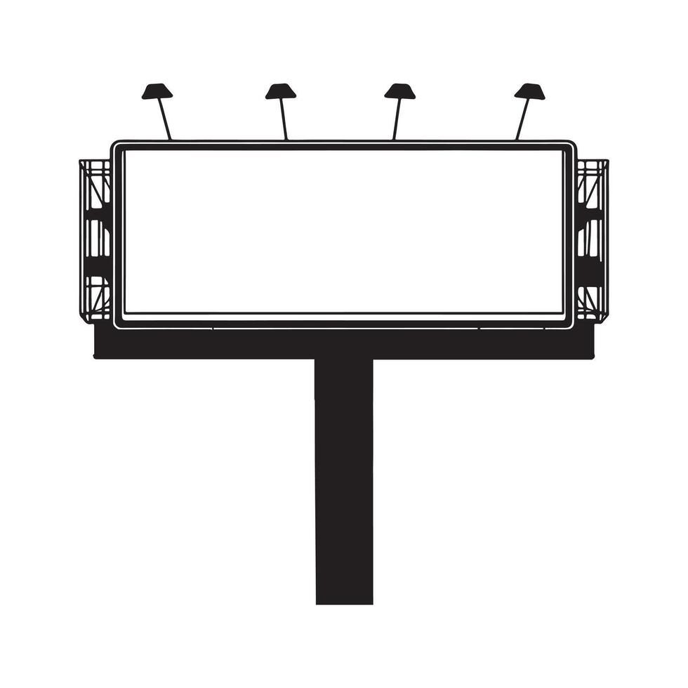 single one line grand billboard silhouette on white background vector