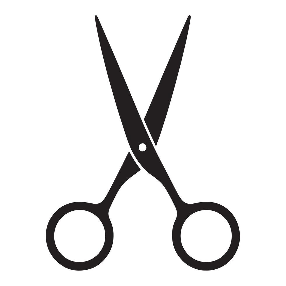 scissors silhouette white background vector