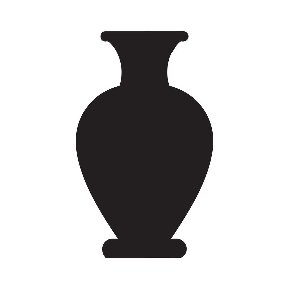 vase silhouette on white background vector