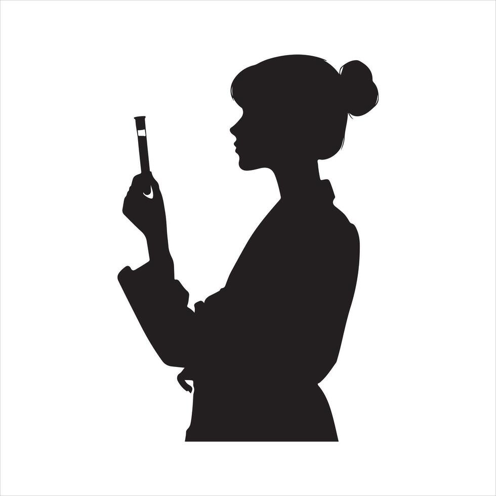 Scientist silhouette white background vector
