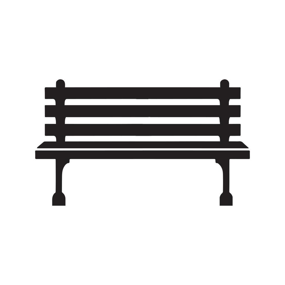 Park Bench silhouette white background vector